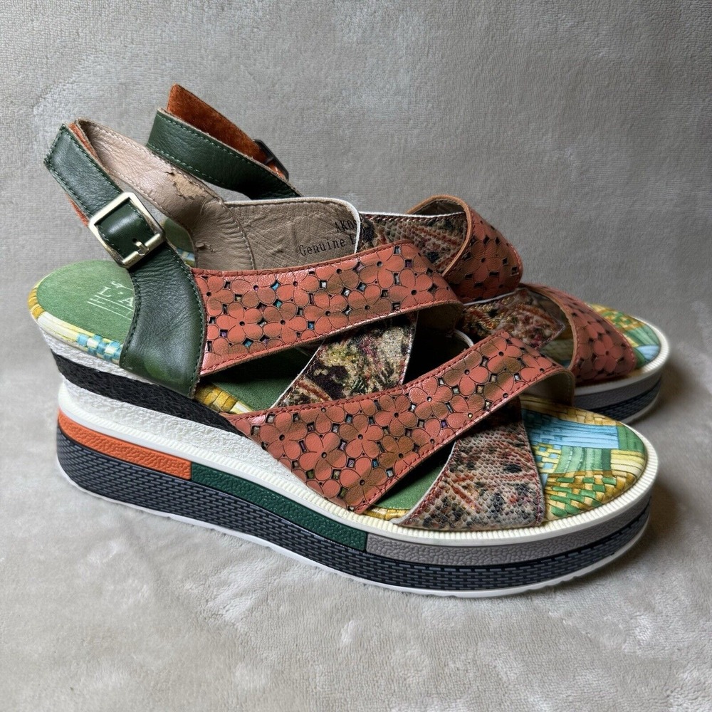 Spring‎ Step L'artiste Wedge Back Sandals Womens EUR 40 Platform
